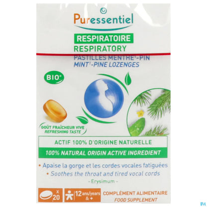 Organic Respiratory 20 Pine Mint Lozenges