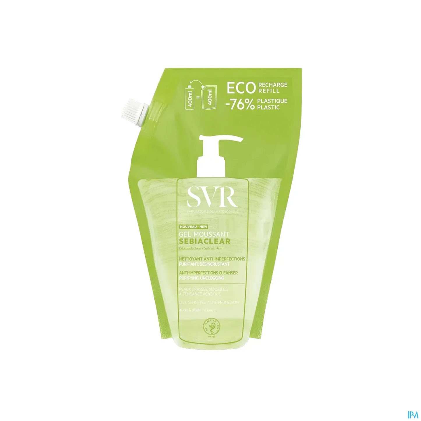 Sebiaclear Gel Moussant Eco-Recharge 400ml