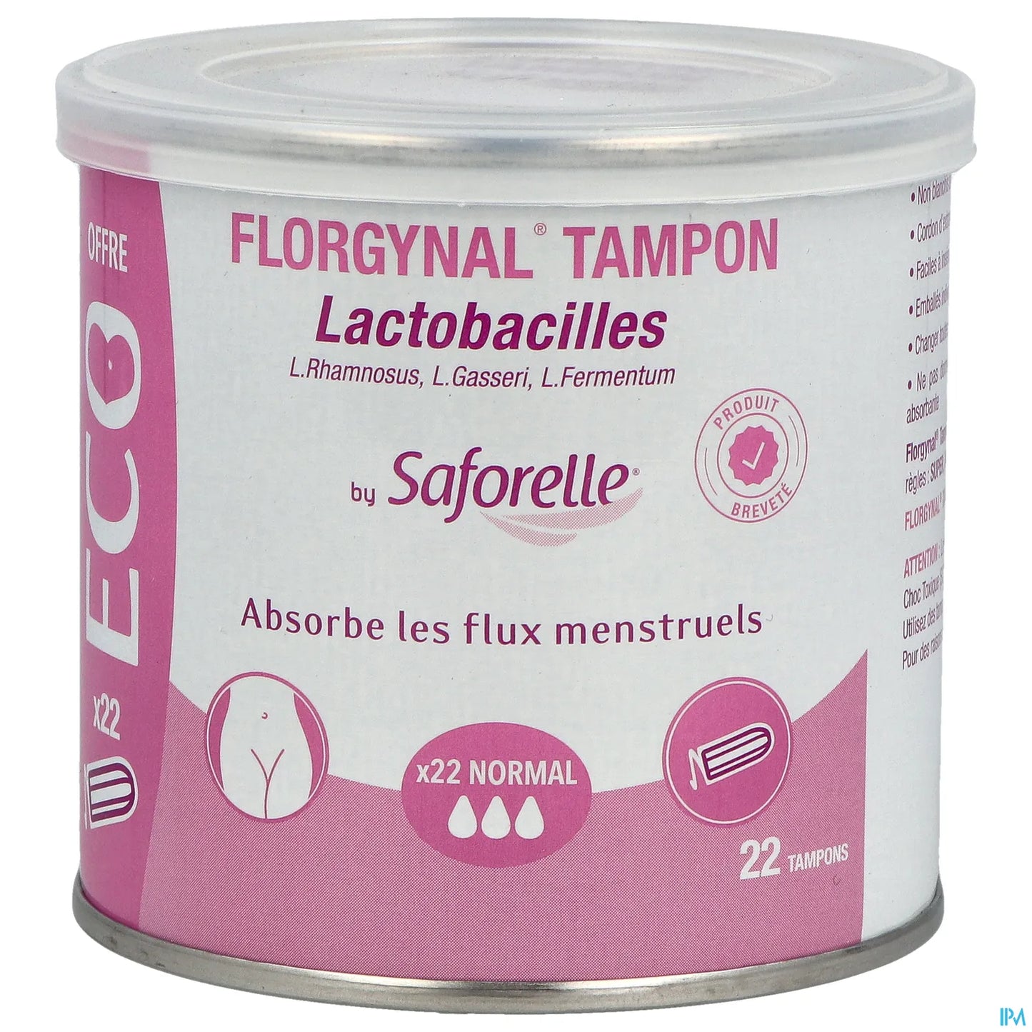 Saforelle Florgynal Tampon Probiotique Normal Sans Applicateur x22