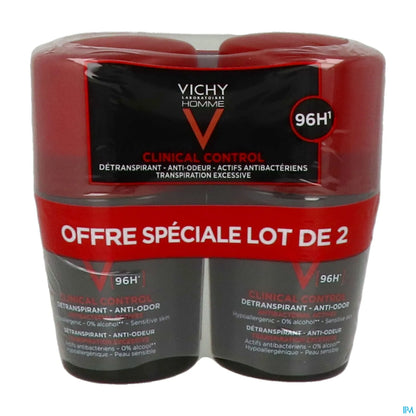 Homme Clinical Control Deodorante Anti-Odore 96h Roll-On 2x50ml
