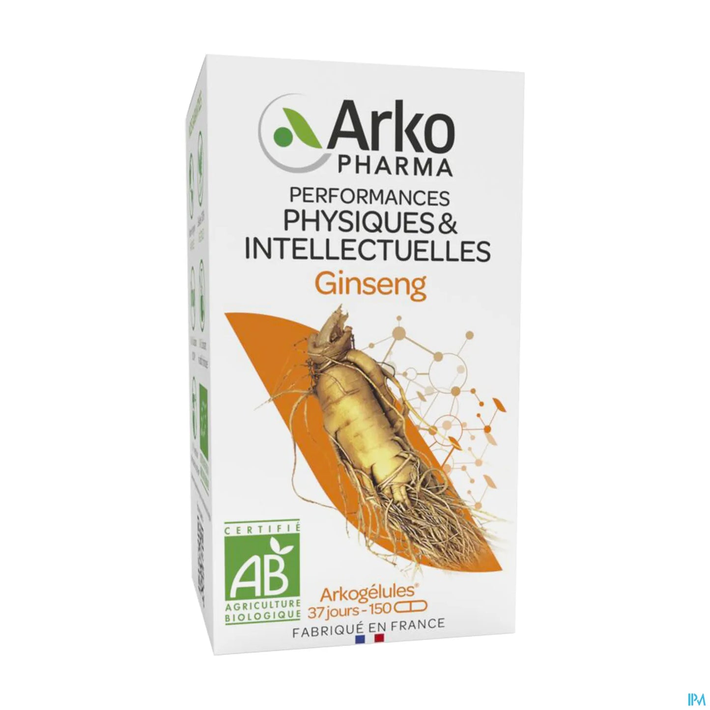 Arkogelules Organic Ginseng 150 Capsules 1560mg of Root