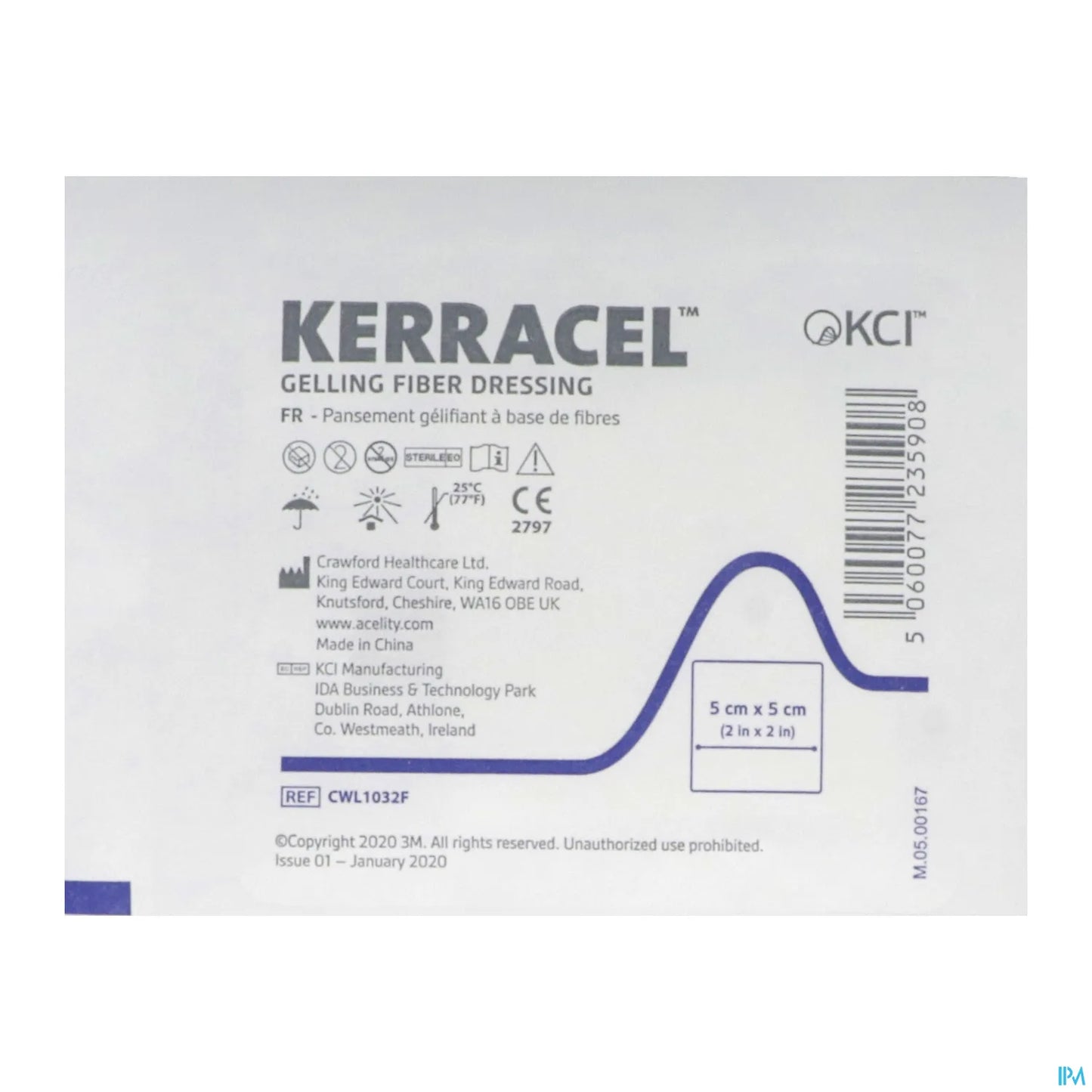 3M Kerracel Pansement Carré Fibres Gélifiantes 10 x 10 cm - 10 unités