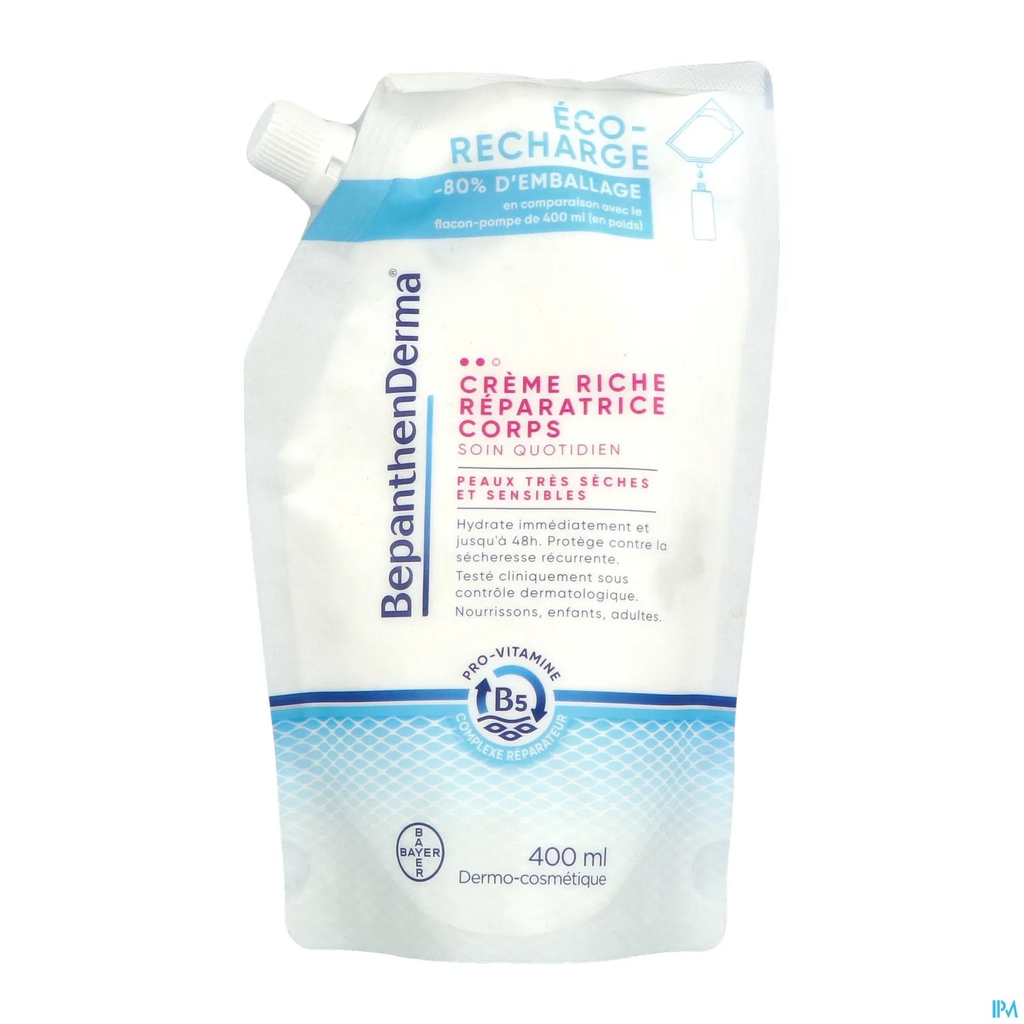 Bepanthen Derma Crème Réparatrice Corporelle Riche Éco-Recharge 400ml