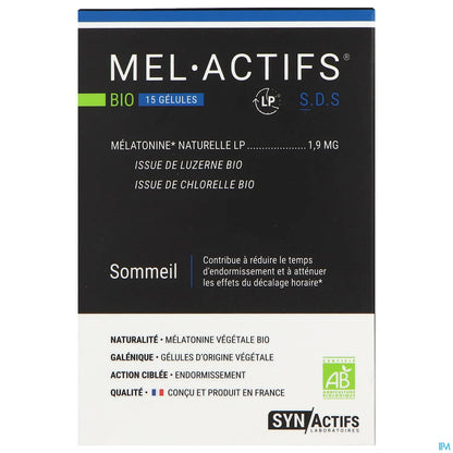 SynActifs Melagreen 15 Capsules Restorative Sleep and Anti Jet-Lag