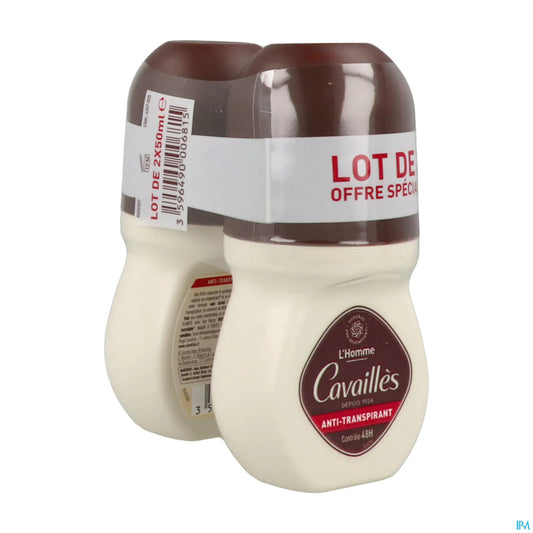 Rogé Cavaillès Absorb+ Anti-Transpirant Homme Contrôle 48H Roll-On 2x50ml