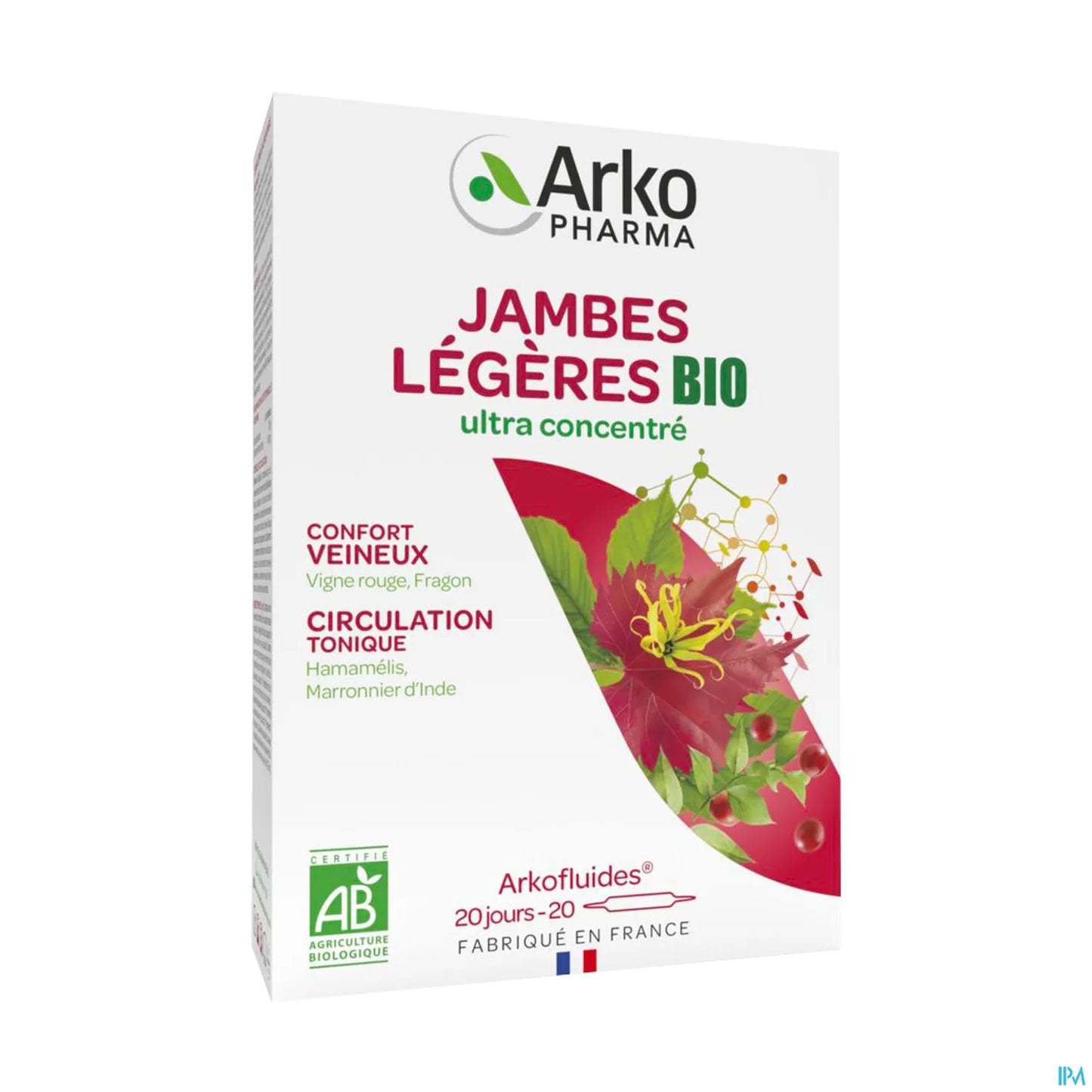 Arkofl Jambes Légères Bio 30 ampoules de 10 mL