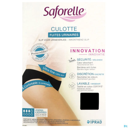 Culotte Fuites Urinaires Ultra Absorbante Noire Taille 46
