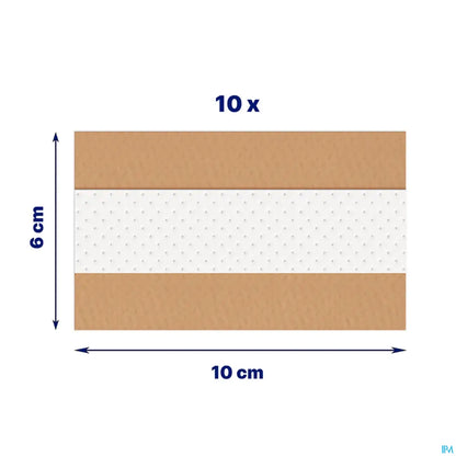 Pansement Universal 10 Bandes de 10 cm x 6 cm