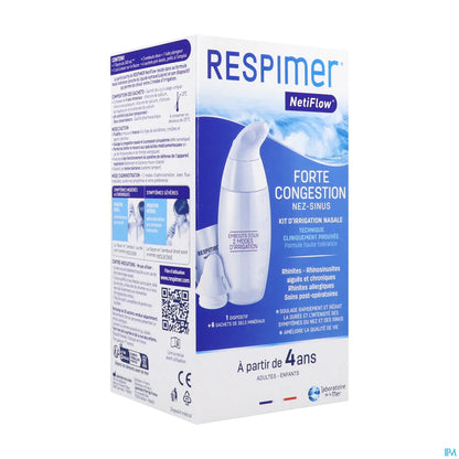 Laboratoire de la Mer Respimer NetiFlow Kit d'Irrigation Nasale 1 Dispositif 6 Sachets