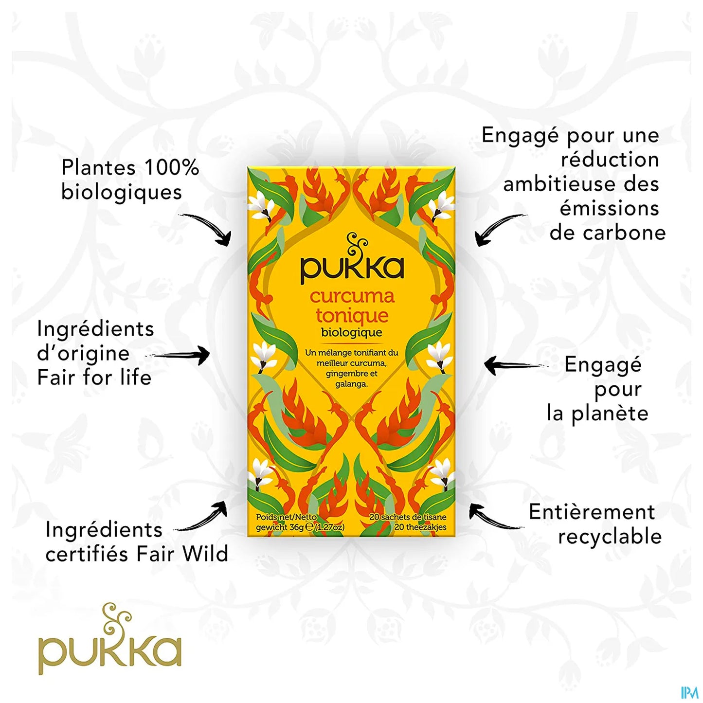 Pukka Infusion Curcuma Tonique Bio 20 sachets
