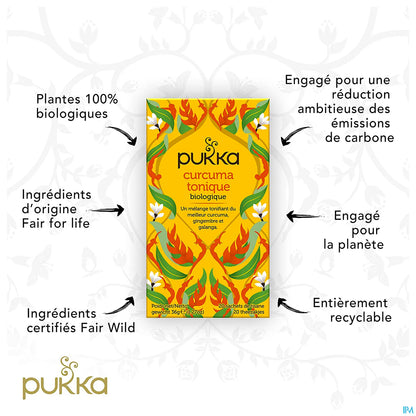 Pukka Infusion Curcuma Tonique Bio 20 sachets