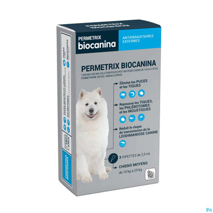 Permetrix 1250 mg/250 mg Cani di taglia media da 10 a 25 kg Pipette 3x2,5 ml