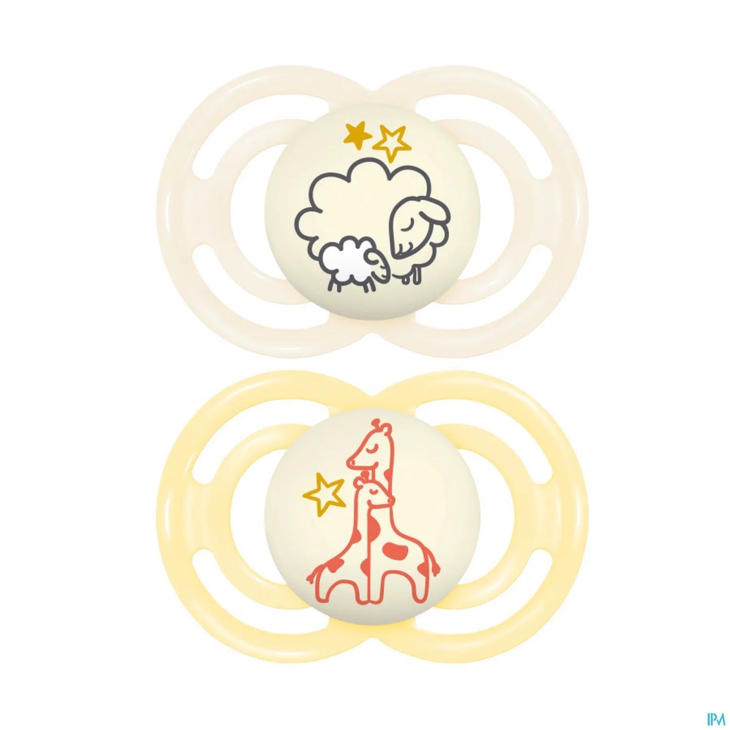 Lot de 2 Sucettes Phosphorescentes Perfect Nuit 18 Mois Silicone