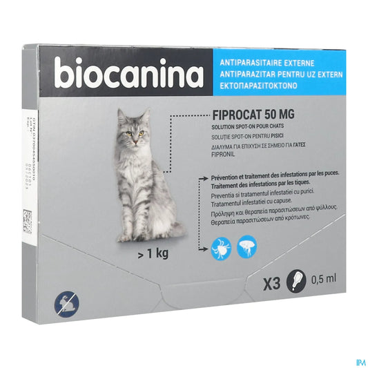 Fiprocat 50mg Spot-On Cats 3 Pipettes