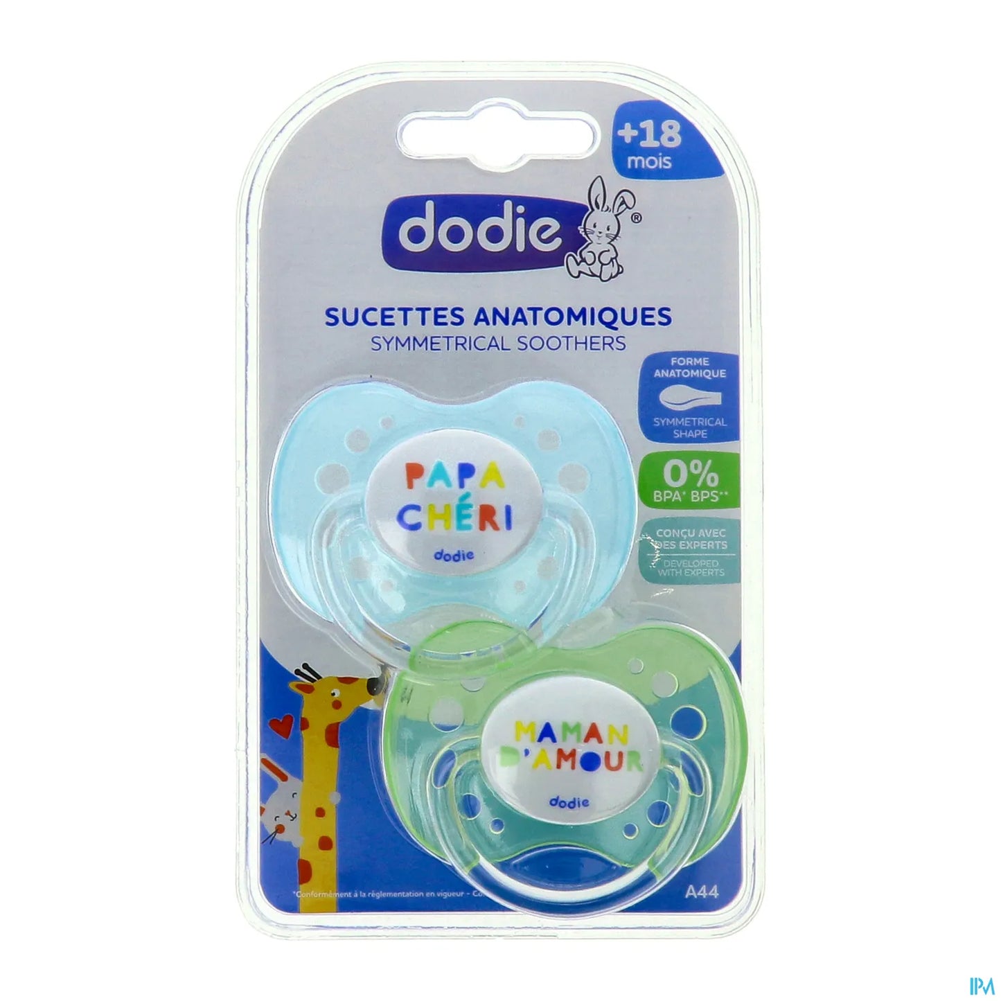 Lot de 2 Sucettes Anatomiques Silicone 18 Mois
