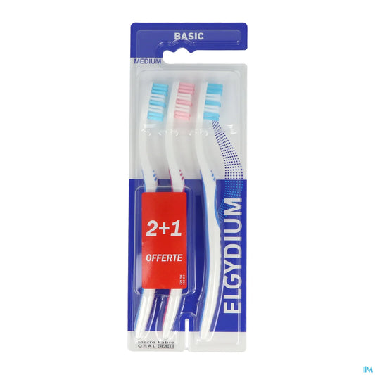 Pierre Fabre Elgydium Basic Soft Toothbrush Trio