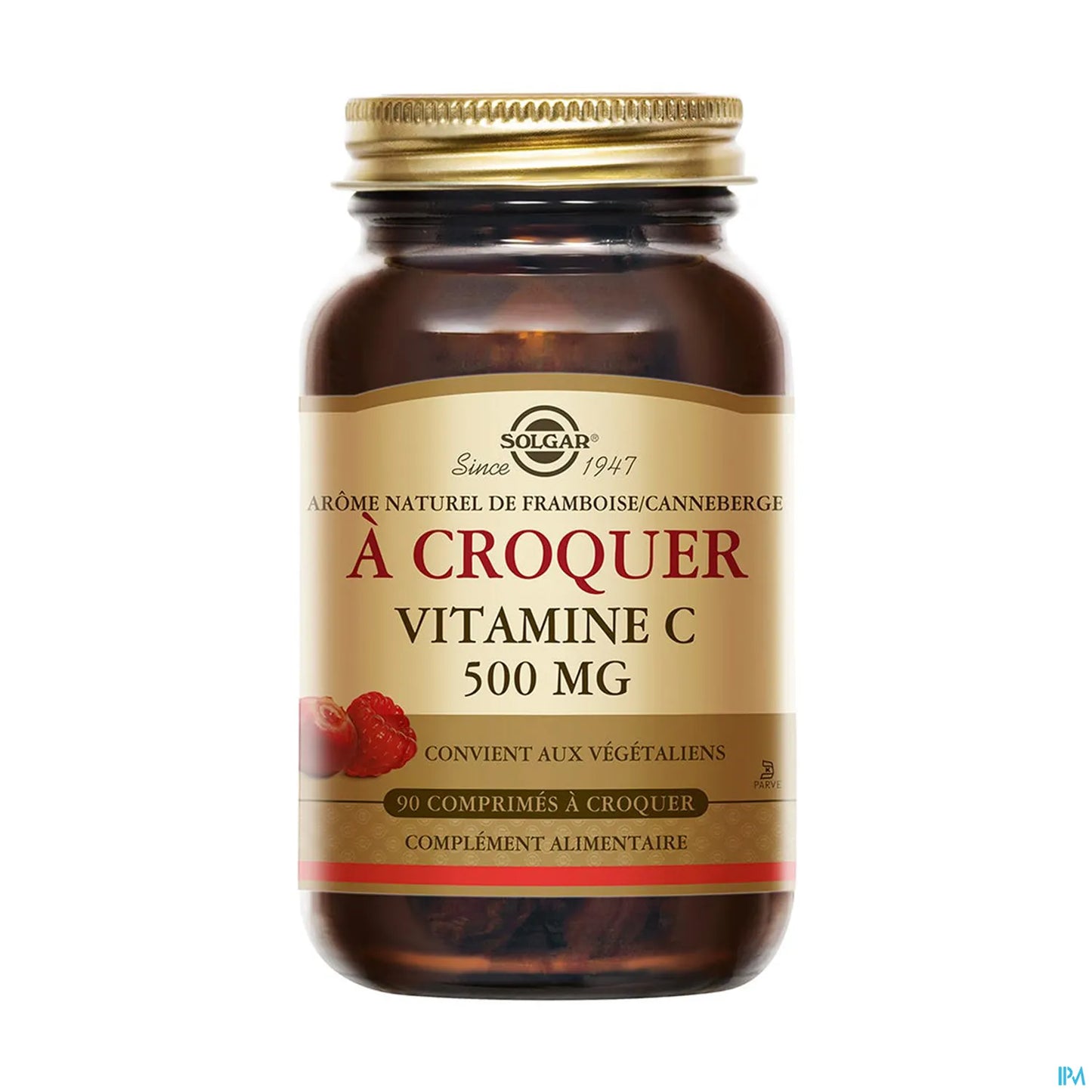 Vitamine C 500 Goût Framboise Cranberry 90 Comprimés à Croquer
