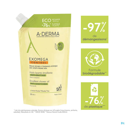Ricarica di olio detergente emolliente Exomega Control 500 ml
