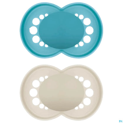 Sucette Original Tendance Silicone 18 Mois Bleu 2 Unités
