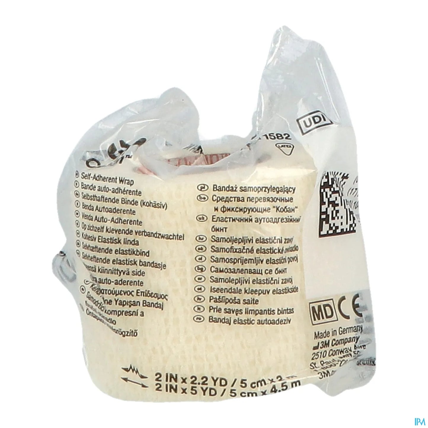 Coban Bande de Contention Cohésive 5cmx2.3m Blanc