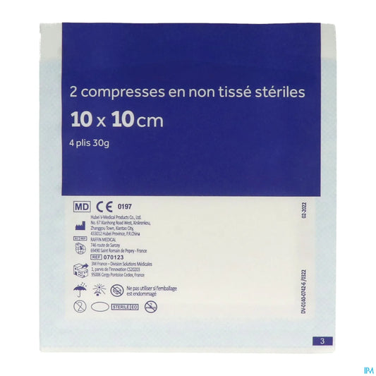 Compresse Non Tissée Stérile 10x10 cm 25sachets de 2