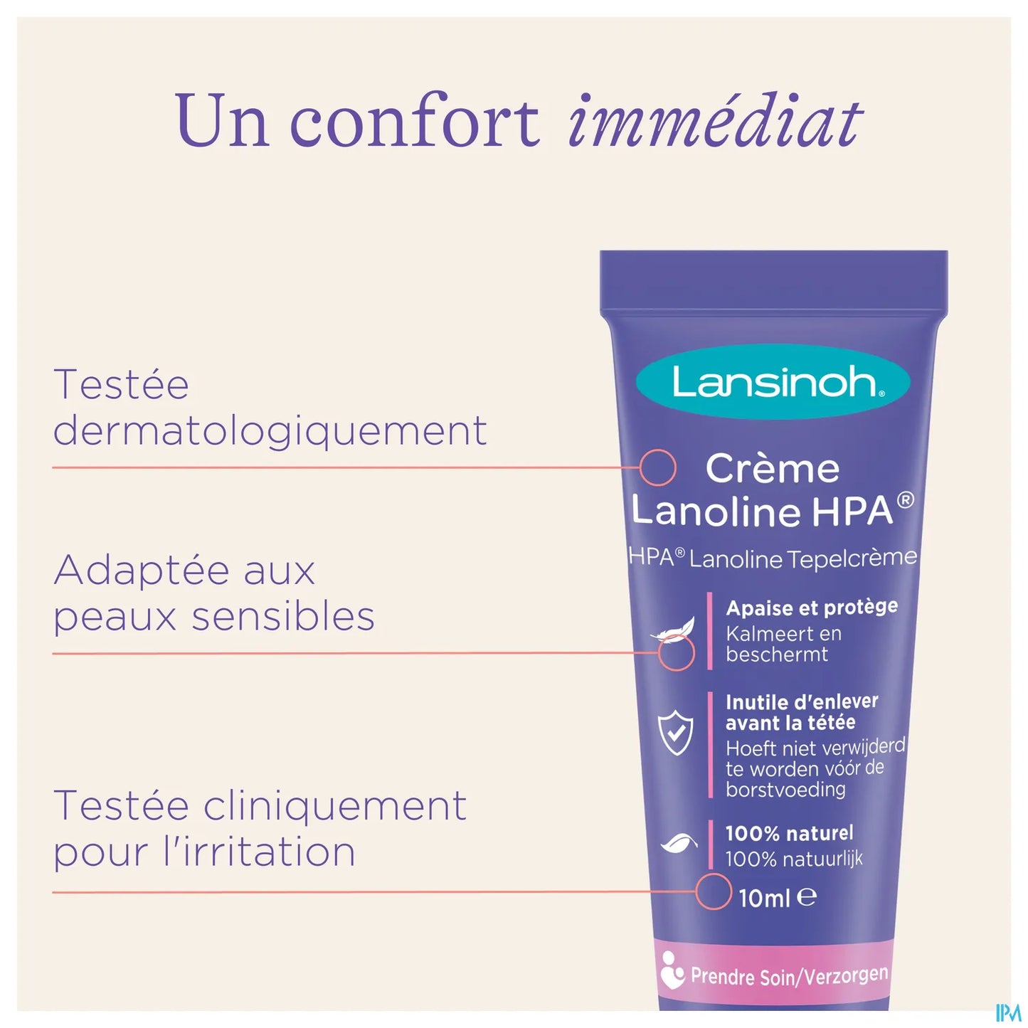Crème Lanoline HPA Pour Mamelons 10 ml