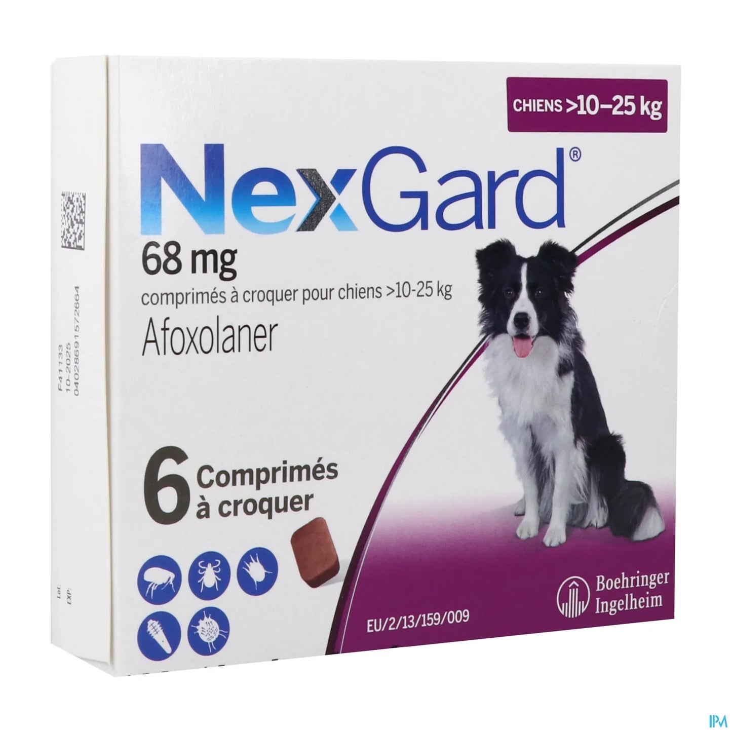 Comprimés Croquables 68 mg Chien 10-25 kg Boîte de 6