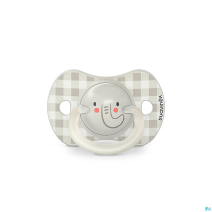 Sucette Symétrique Night&Day 0-6 Mois Éléphant Gris Clair Pack de 2