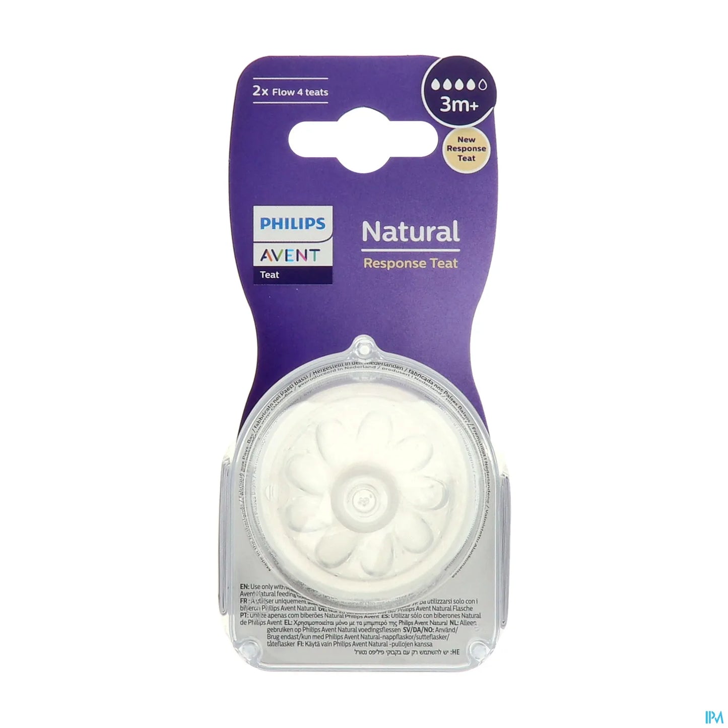 Tettarella Philips Avent Natural Response per biberon +3 mesi 4 fori 2 pezzi