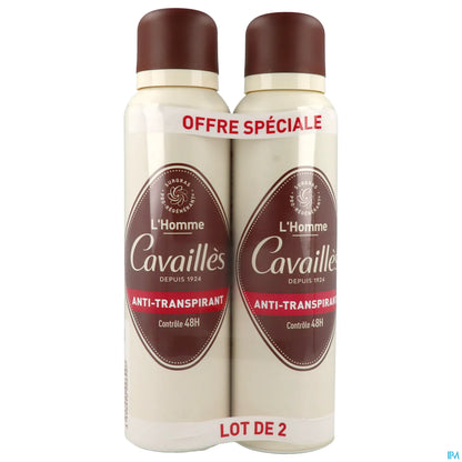 Rogé Cavaillès Absorb+ Homme Anti-Perspirant 48H Spray Pack of 2 x 150 ml