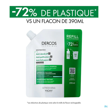 Dercos Eco-Recharge Shampooing Anti-Pelliculaire Cheveux Secs 400ml
