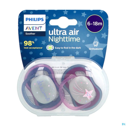 Philips Avent Sucette Ultra Air Nuit 6-18 Mois