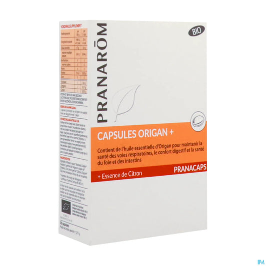 Origan Citron Bio Pranacaps Résistance 30 Capsules