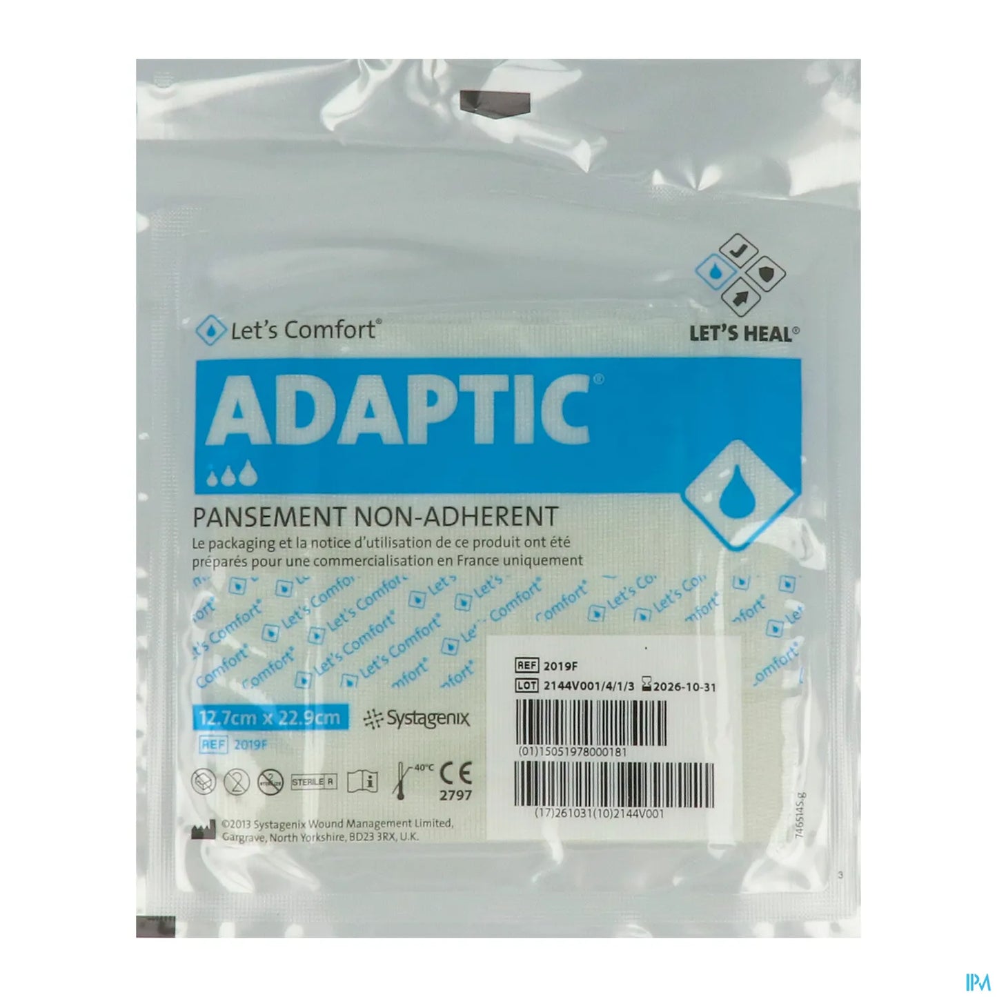Adaptic Pansement Non-Adhérent 12,7x22,9 cm Boîte de 12