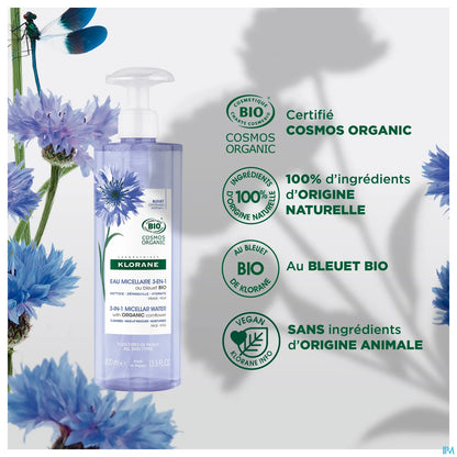 Eau Micellaire 3 en 1 Bleuet Bio 400 ml