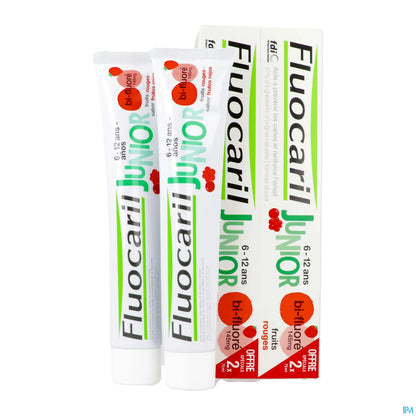 Junior 6-12 Ans Gel Dentifrice Fruits Rouges 2x75ml