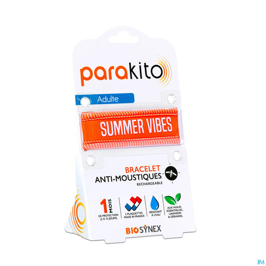 Summer Vibes Orange Rechargeable Mosquito Repellent Bracelet for Adults