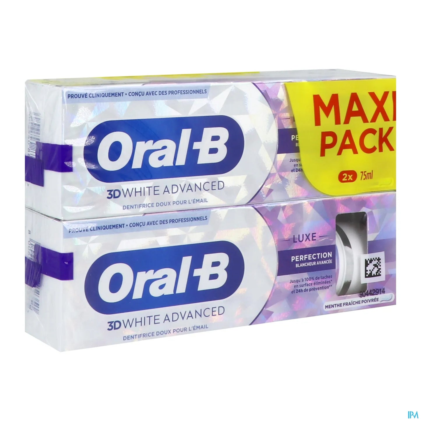 Oral B Dentifrice 3D White Advanced Luxe Perfection 2 x 75 mL