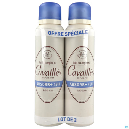 Rogé Cavaillès Absorb+ 48H Anti-Perspirant Deodorant Spray Pack of 2 x 150ml