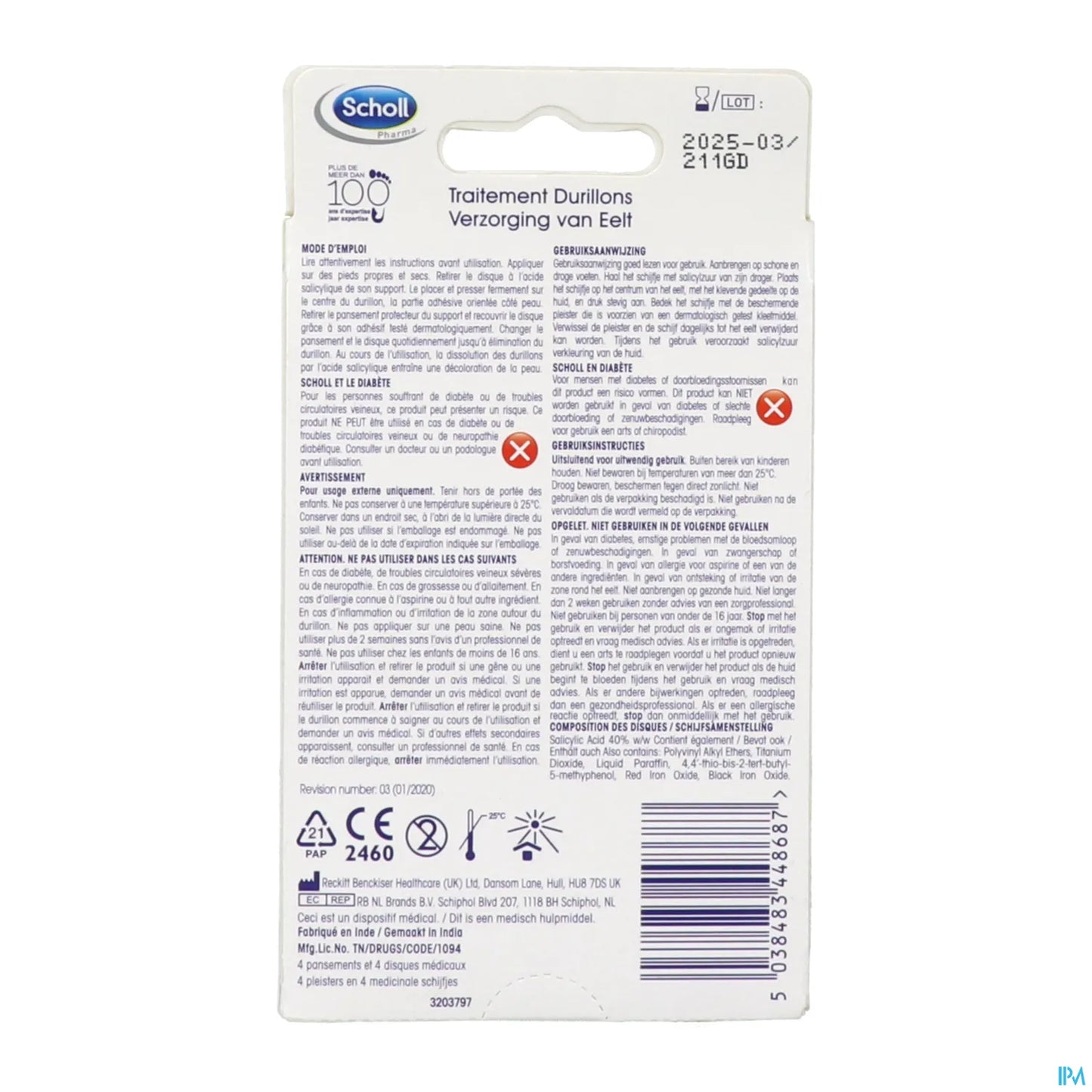 Medicazioni per calli e cornicide, confezione da 4