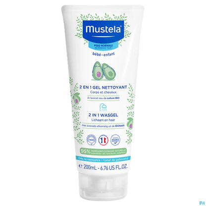 Gel Nettoyant 2 en 1 Avocat Bio Corps Et Cheveux 200ml