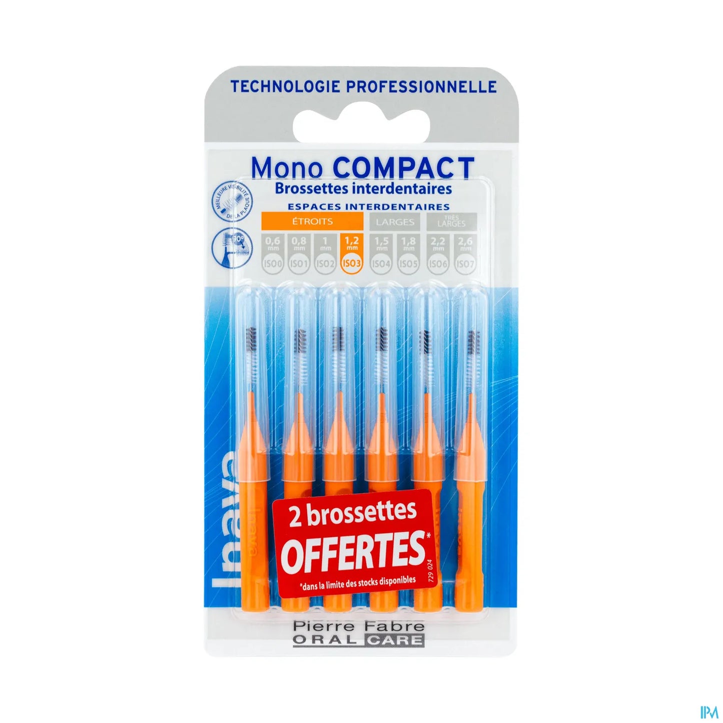 Mono Compact Interdental Brushes Orange ISO 3 x4