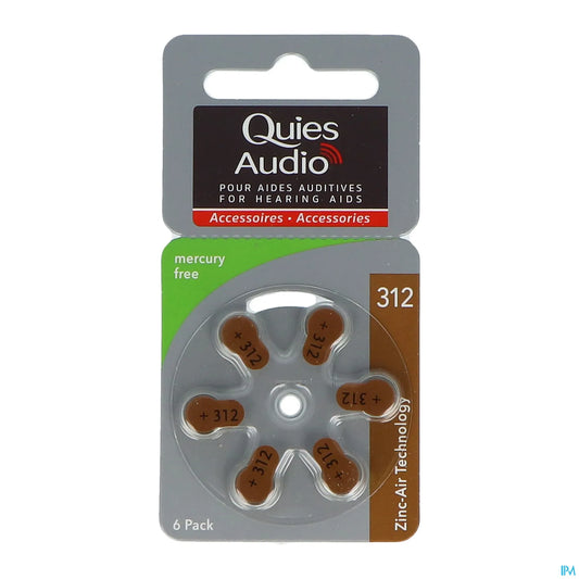 Audio Piles Auditives Zinc Air 312 x6