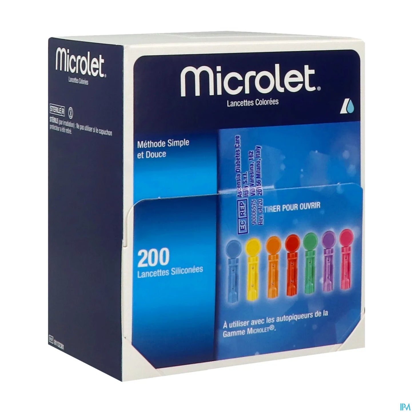 Microlet Lancette Colorée 200 unités