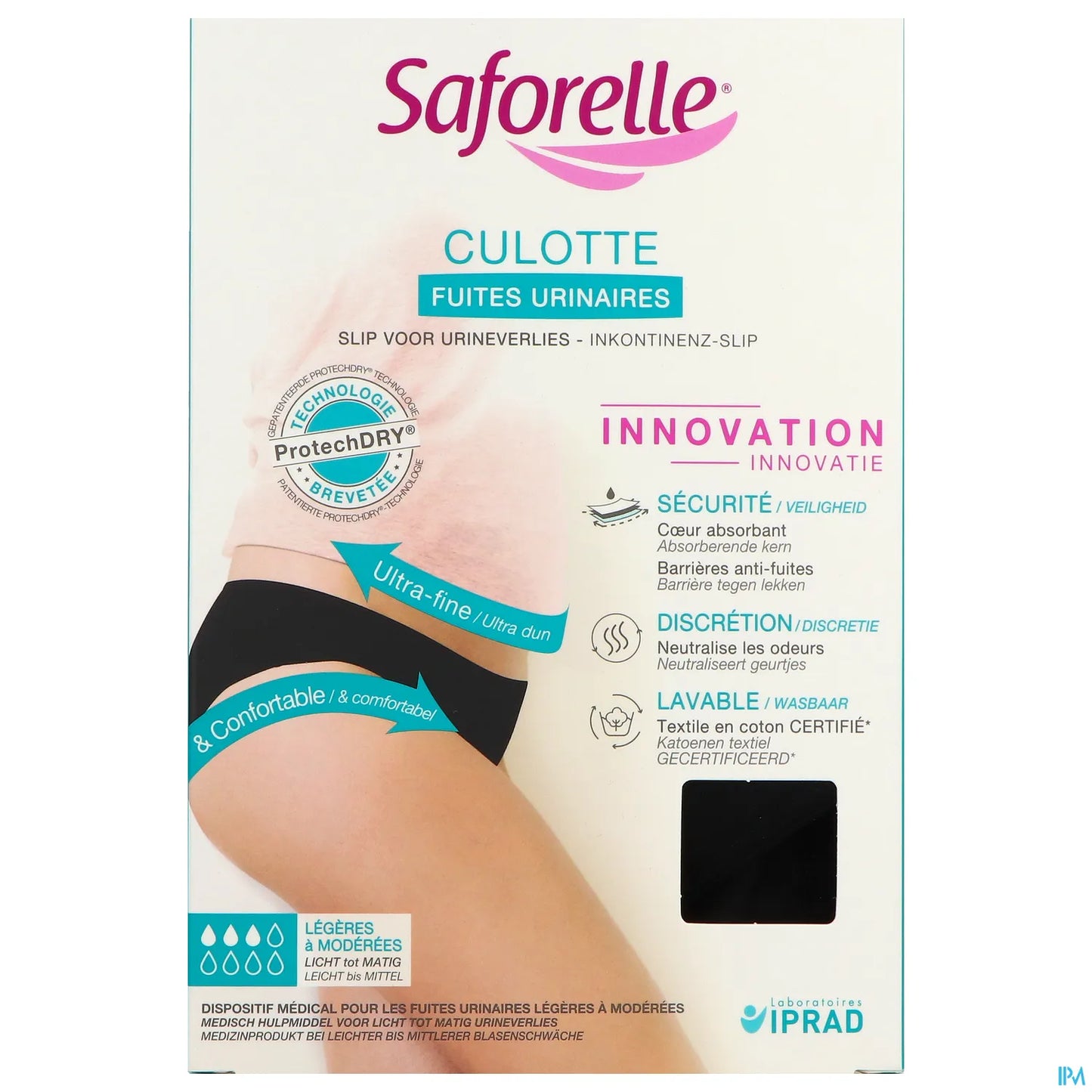 Culotte Fuites Urinaires Ultra Absorbante Noire Taille 46