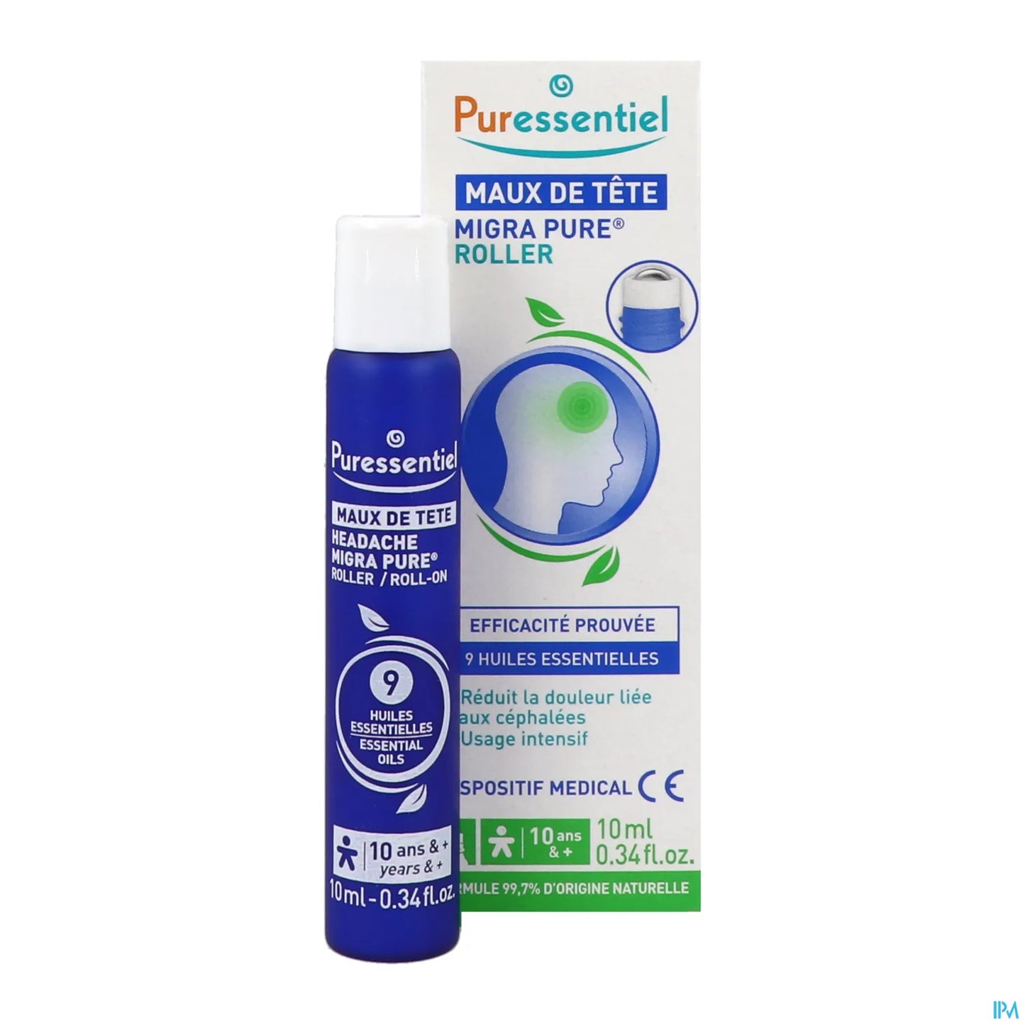 Roller Maux de Tête Aux 9 Huiles Essentielles 10ml