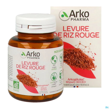 Arkogelules Levure de Riz Rouge Bio 60 Capsules