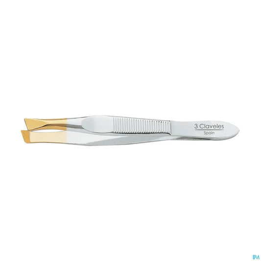 Pince à Épiler Biais Doré 8cm