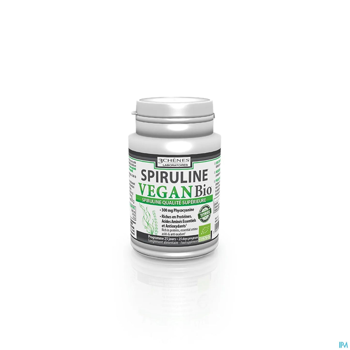3 Chênes Spiruline Vegan Bio Pilulier