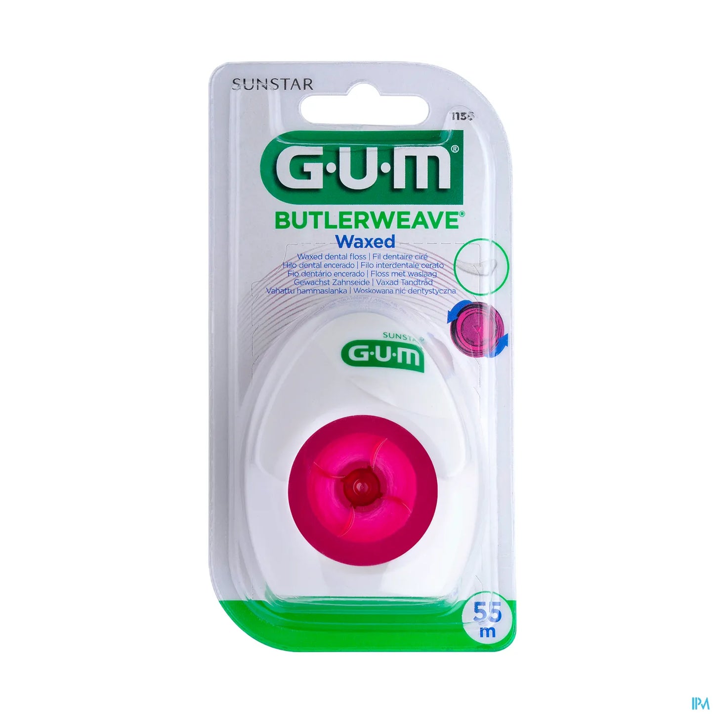 Sunstar GUM Butlerweave Fil Dentaire Ciré 55m